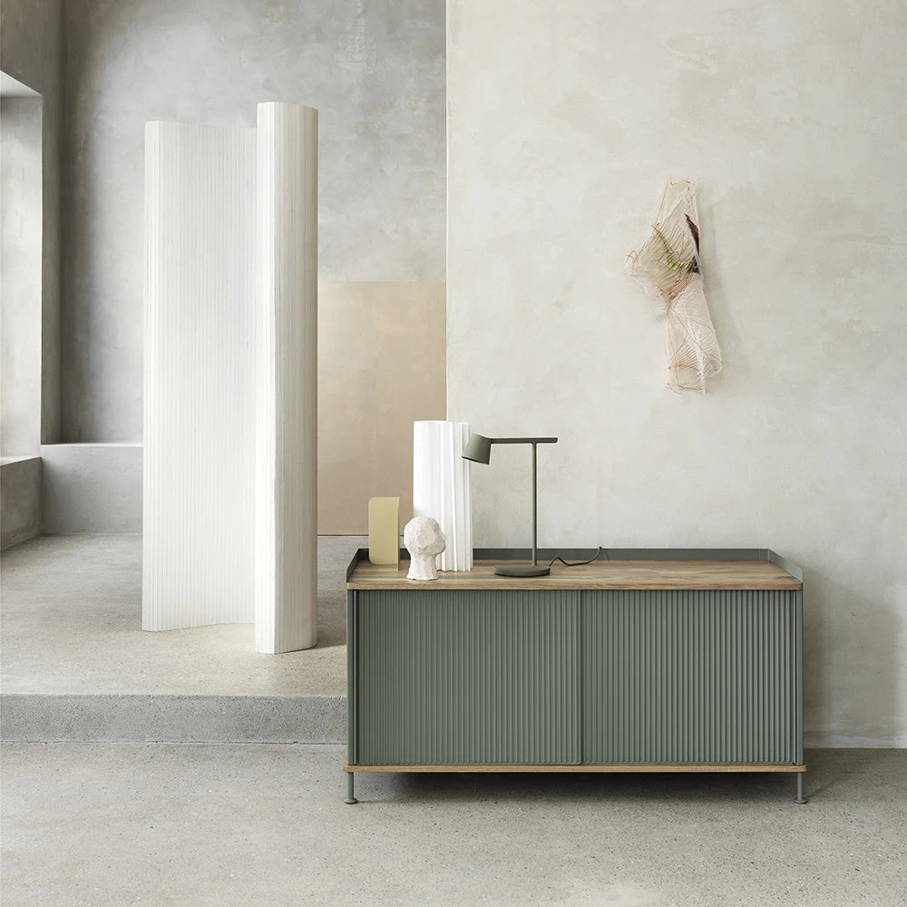 Muuto | Enfold Sideboard Low | Dusty Green + Oiled Oak - Image 2