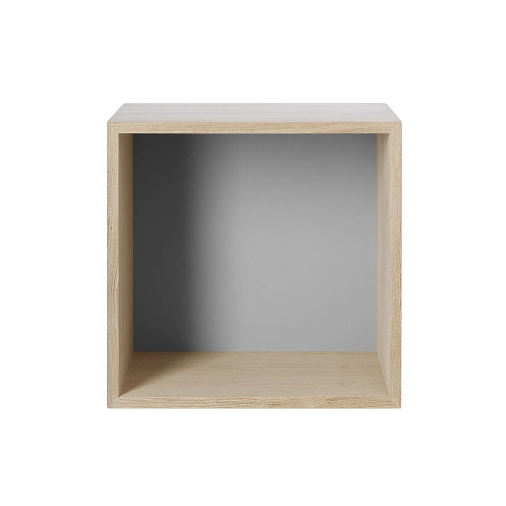 Muuto | Mini Stacked Storage System | Module With Backboard | Medium Oak + Grey - DC