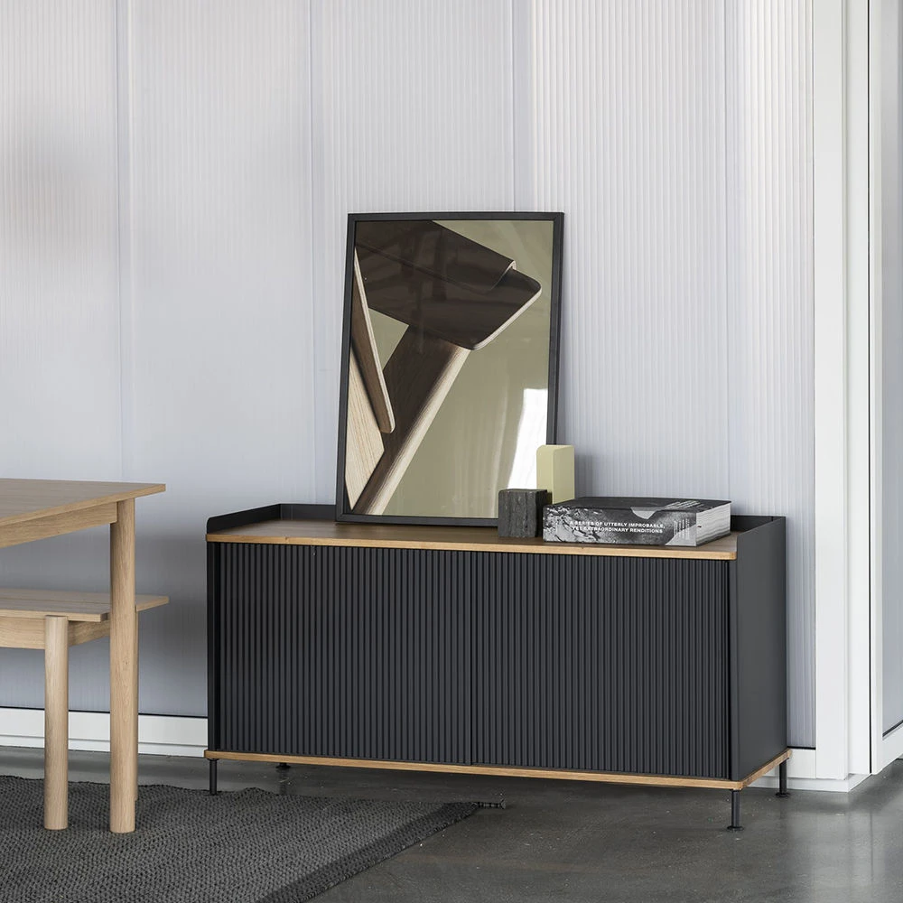Muuto | Enfold Sideboard Low | Anthracite Black + Oiled Oak - Image 2