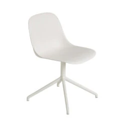 Muuto | Fiber Side Chair | Swivel Base | Natural White Recycled + White ~ DC