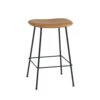 Muuto | Fiber Counter Stool | Tube Base | Cognac Refine Leather + Black ~ DC