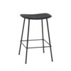 Muuto | Fiber Counter Stool | Tube Base | Black Recycled + Anthracite Black
