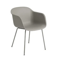 Muuto | Fiber Armchair | Tube Base | Grey Recycled + Grey