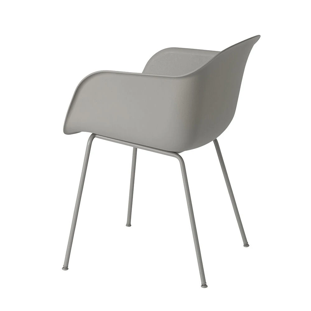Muuto | Fiber Armchair | Tube Base | Grey Recycled + Grey - Image 3