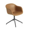 Muuto | Fiber Armchair | Swivel Base | Cognac Refine Leather + Anthracite Black