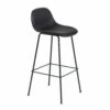 Muuto | Fiber Bar Stool | Tube Base | Black Refine Leather + Black ~ DC