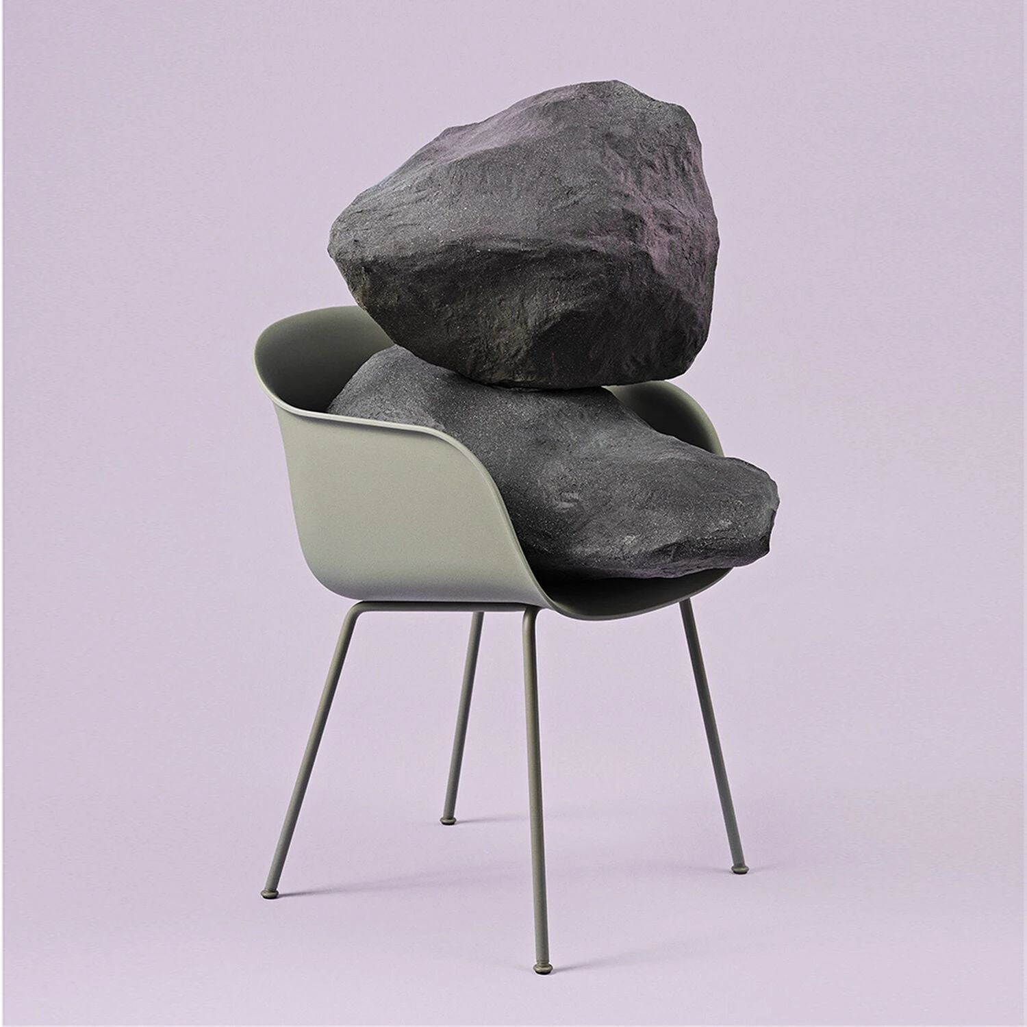 Muuto | Fiber Armchair | Tube Base | Grey Recycled + Grey - Image 6