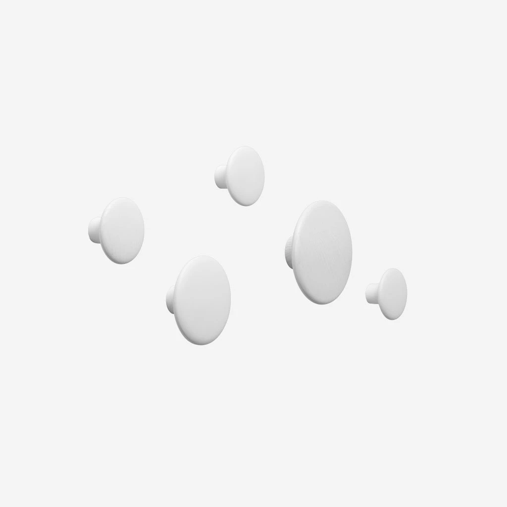 Muuto Dots Hooks Wood Set White