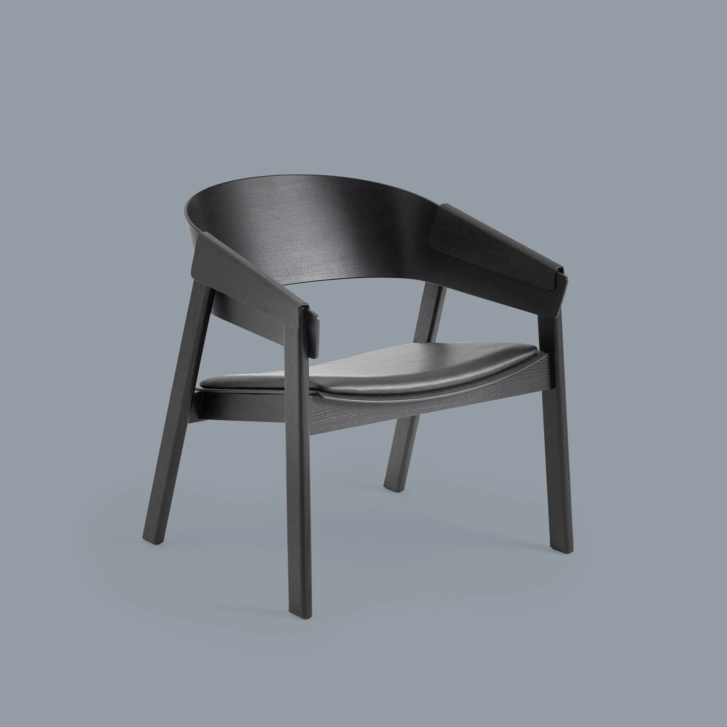 Muuto | Cover Lounge Chair | Black + Black Leather - Image 2