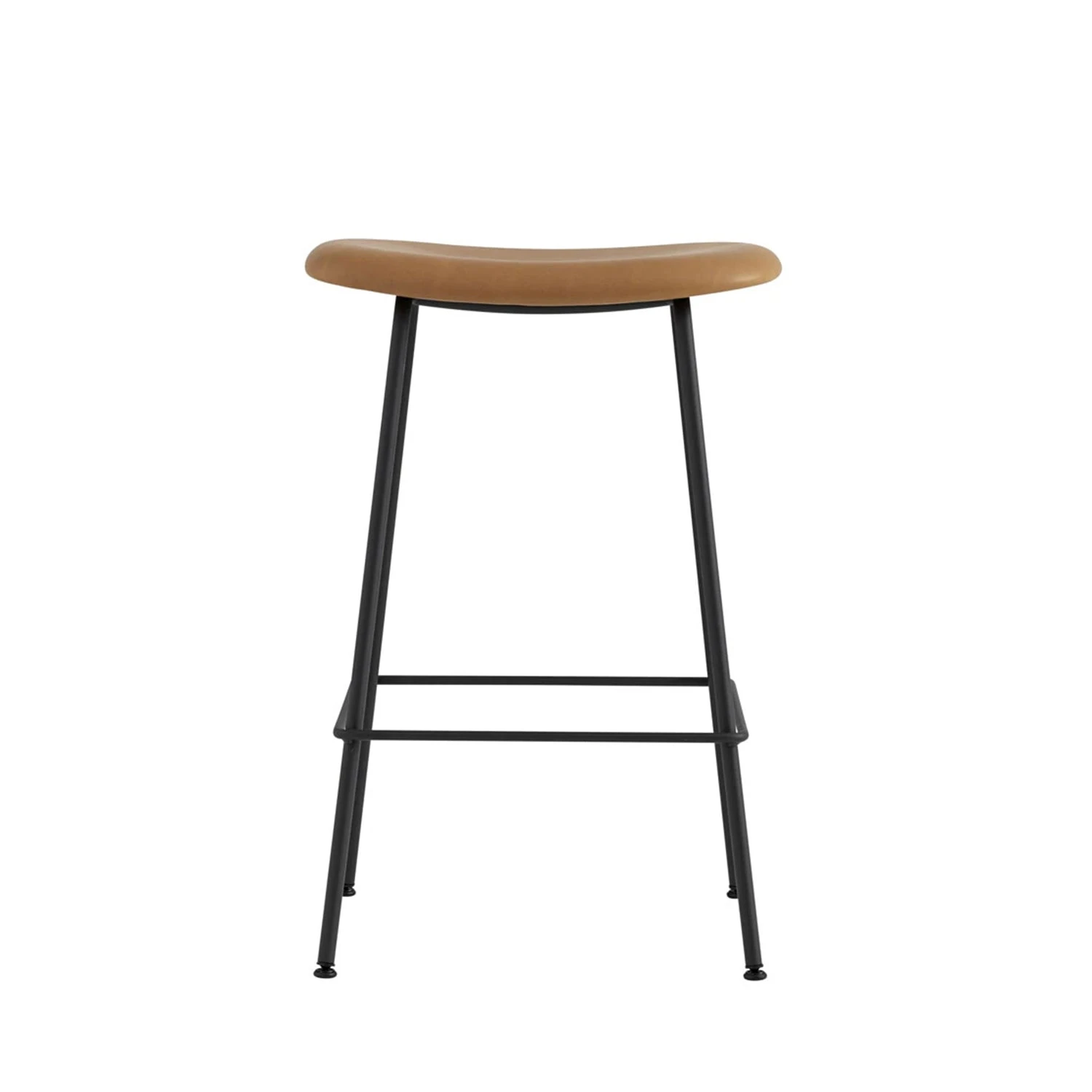 Muuto | Fiber Counter Stool | Tube Base | Cognac Refine Leather + Black ~ DC - Image 3