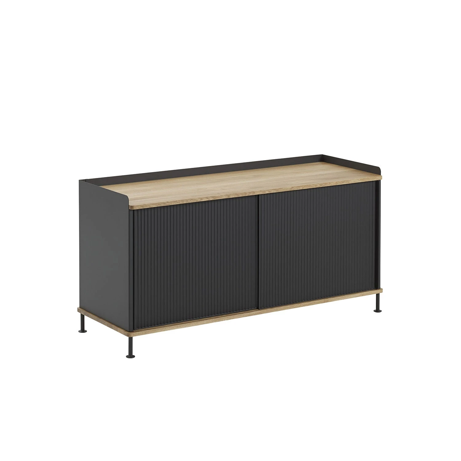 Muuto | Enfold Sideboard Low | Anthracite Black + Oiled Oak