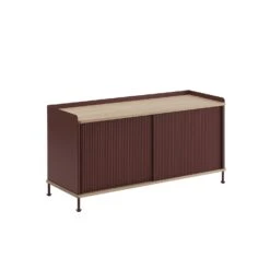 Muuto | Enfold Sideboard Low | Deep Red + Oiled Oak