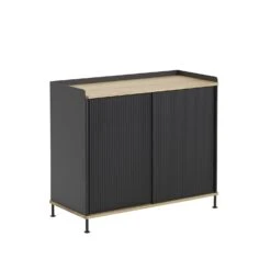 Muuto | Enfold Sideboard Tall | Anthracite Black + Oiled Oak