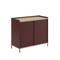 Muuto | Enfold Sideboard Tall | Deep Red + Oiled Oak