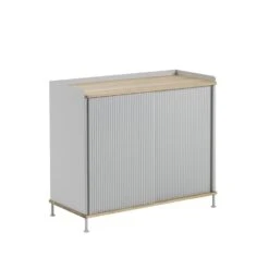 Muuto | Enfold Sideboard Tall | Grey + Lacquered Oak - DC