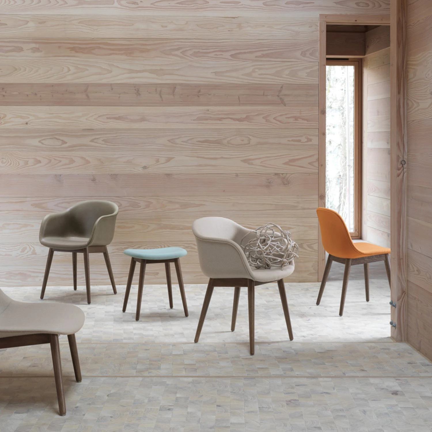 Muuto | Fiber Armchair | Wood Base | Cognac Refine Leather + Stained Dark Brown ~ DC - Image 3