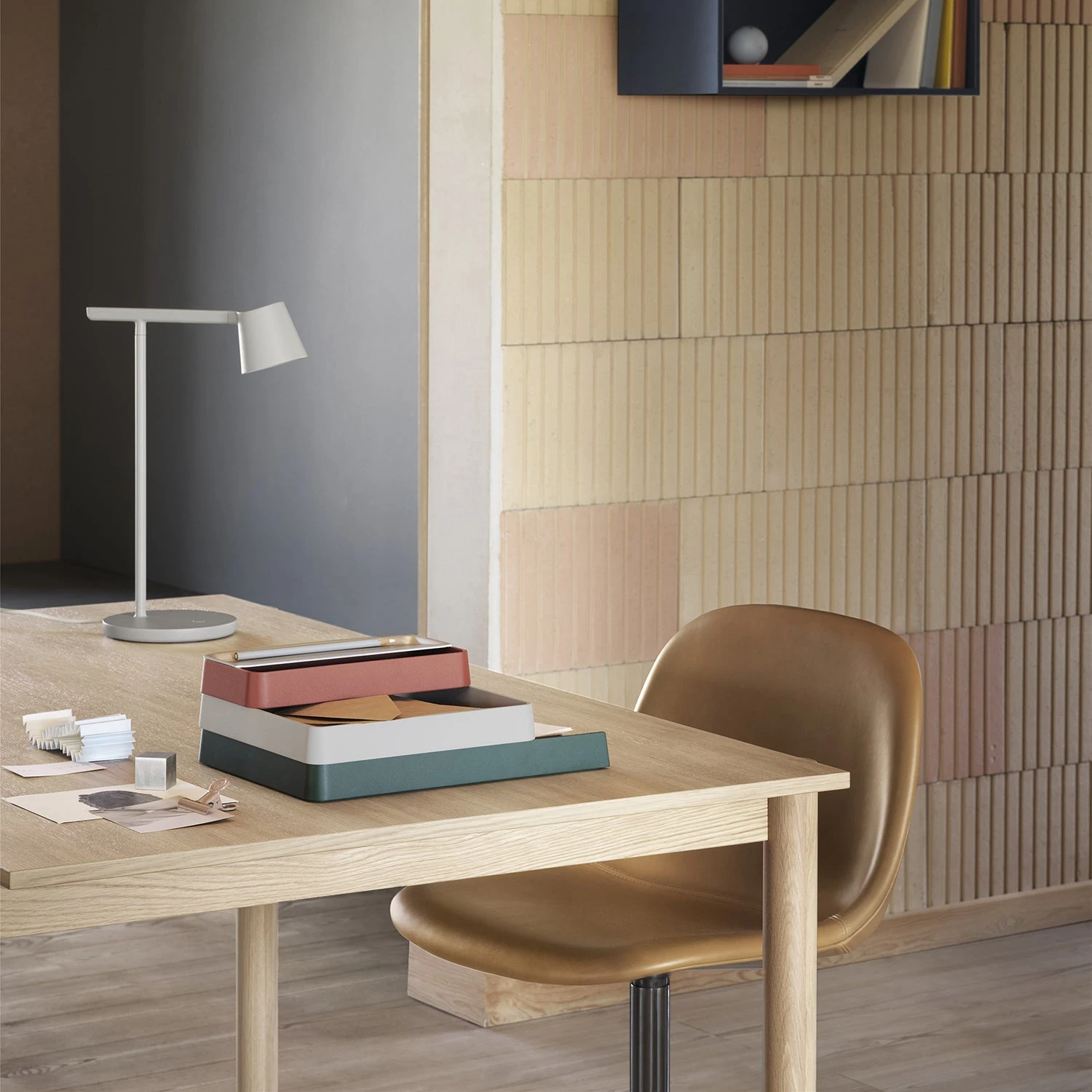 Muuto | Fiber Side Chair | Swivel Base | Cognac Refine Leather + Anthracite Black ~ DC - Image 2