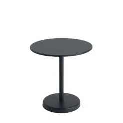 Muuto | Linear Steel Cafe Table Round | Anthracite Black 70x73cm