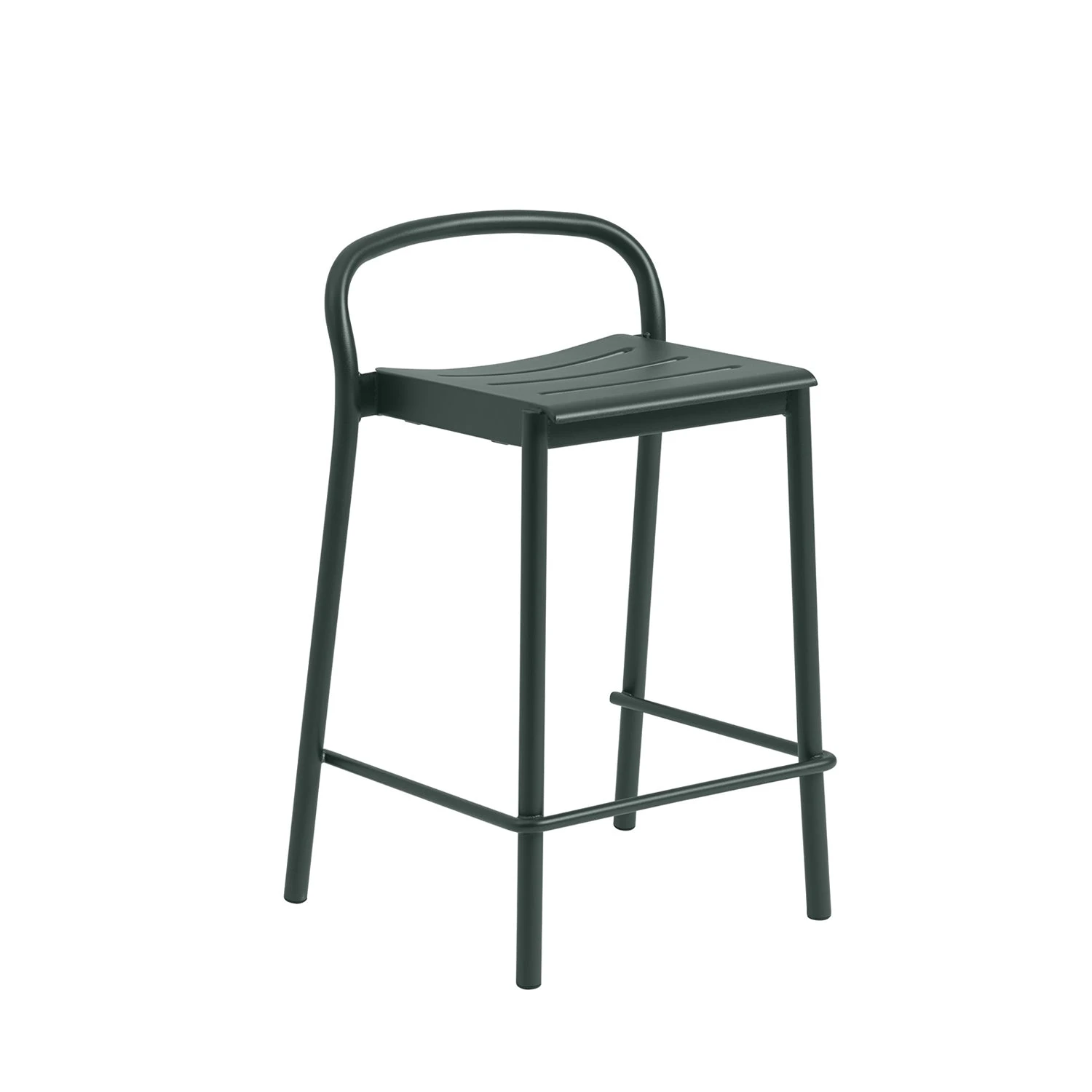 Muuto | Linear Steel Counter Stool | Dark Green 65cm